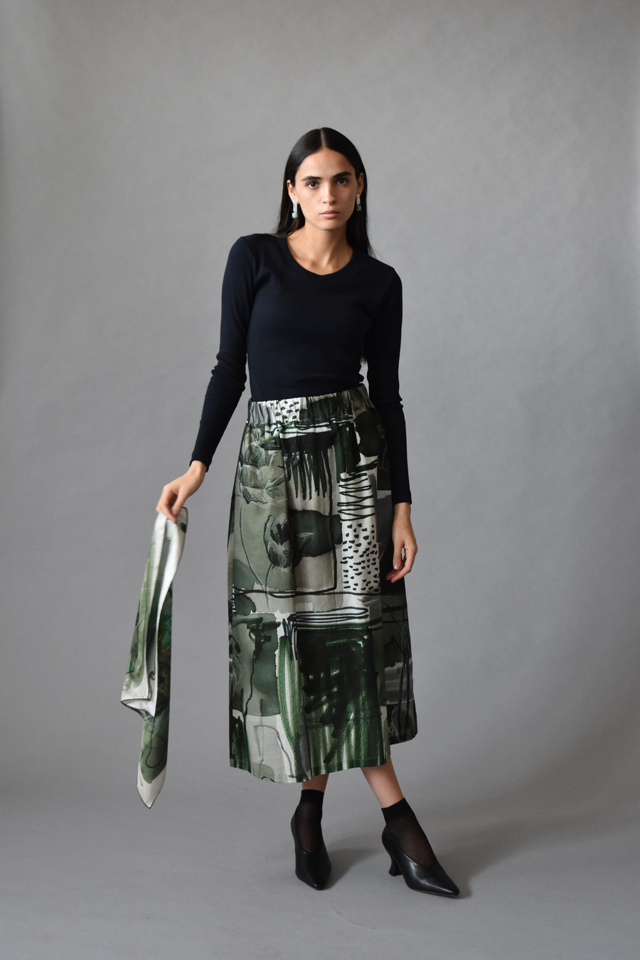 Green Printed Skirt - OFIR IVGI