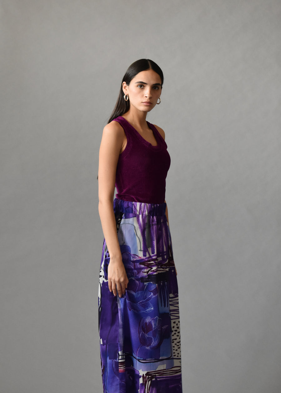 Purple Printed Skirt - OFIR IVGI