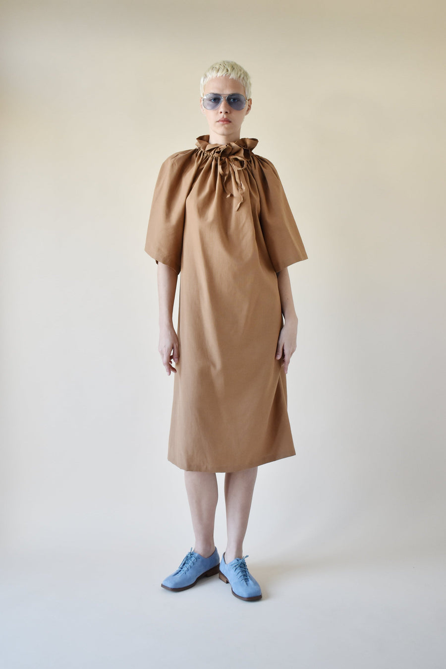Ruffles Collar Midi Dress