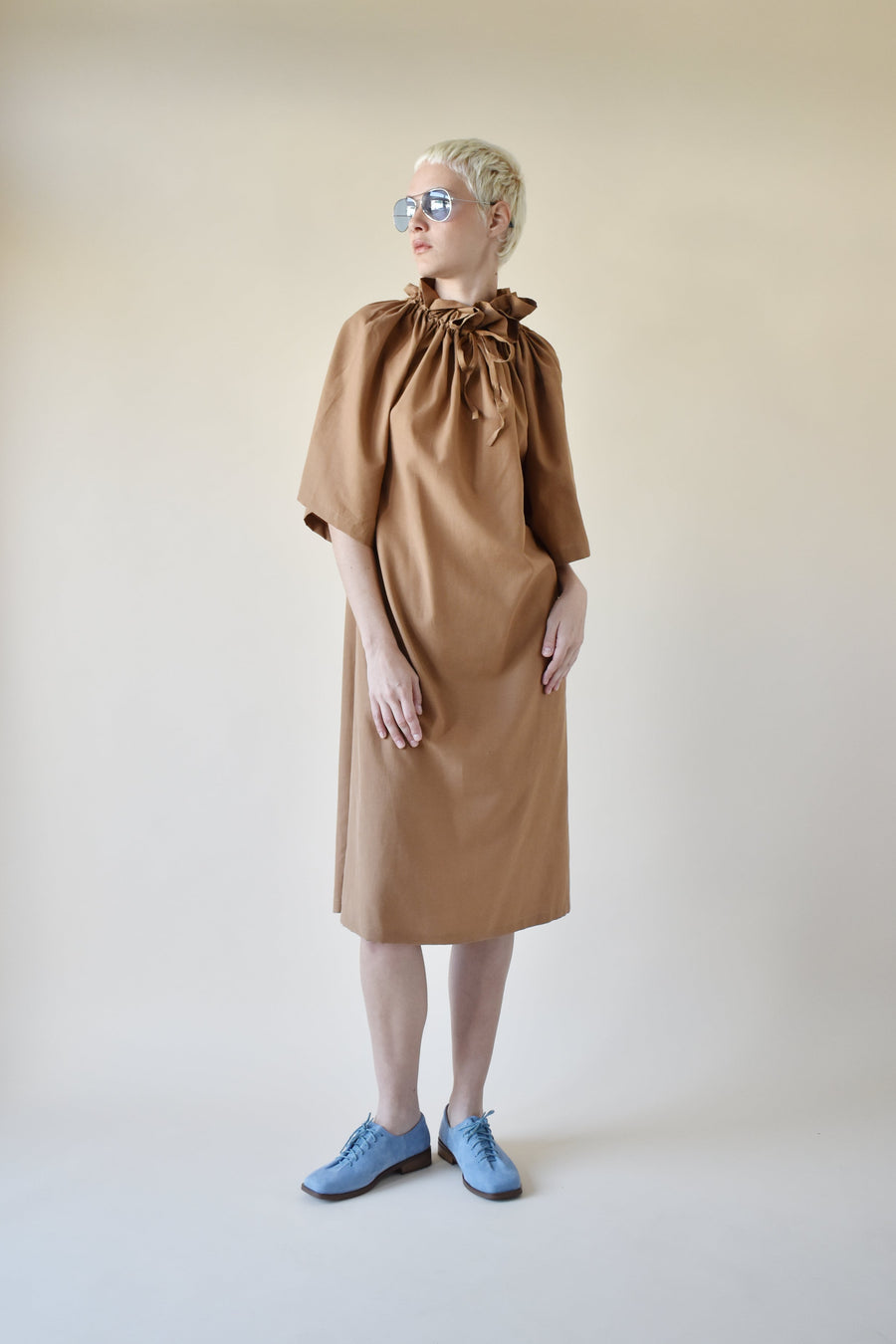 Ruffles Collar Midi Dress