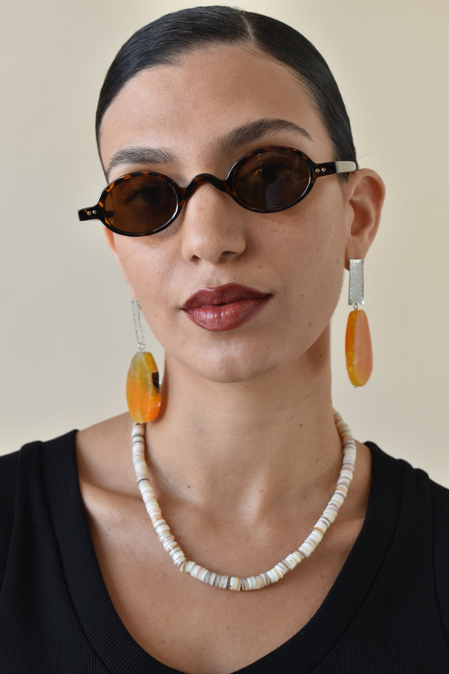 Agate And Silver Earrings