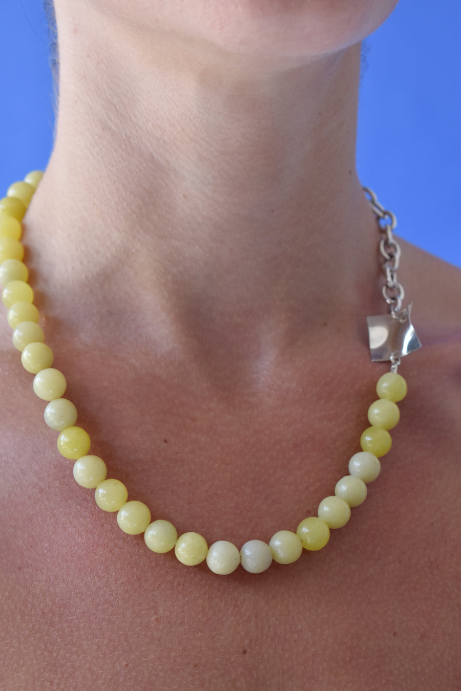 SIlver And Natural Stones Necklace