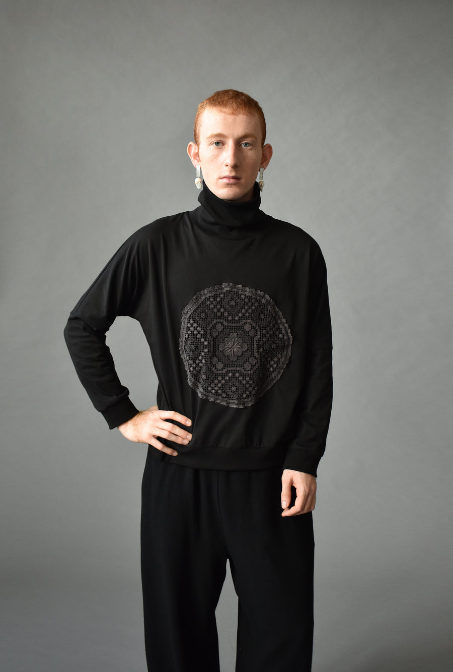 Black Embroidered Sweatshirt - OFIR IVGI