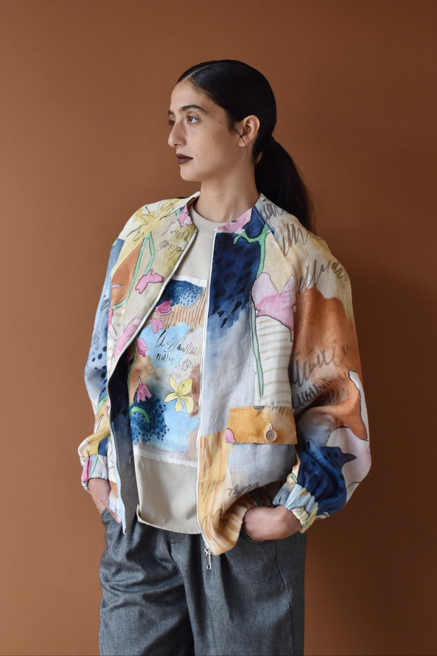 Printed Bomber Jacket