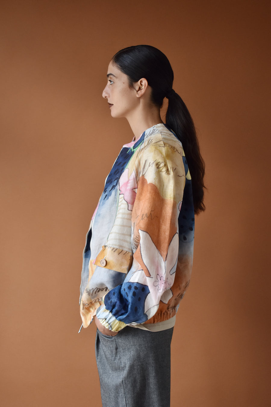 Printed Bomber Jacket