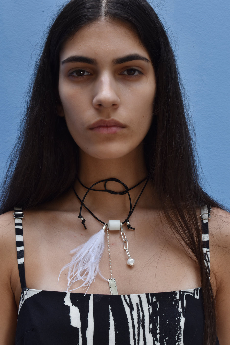 SIlver And Leather Necklace - OFIR IVGI