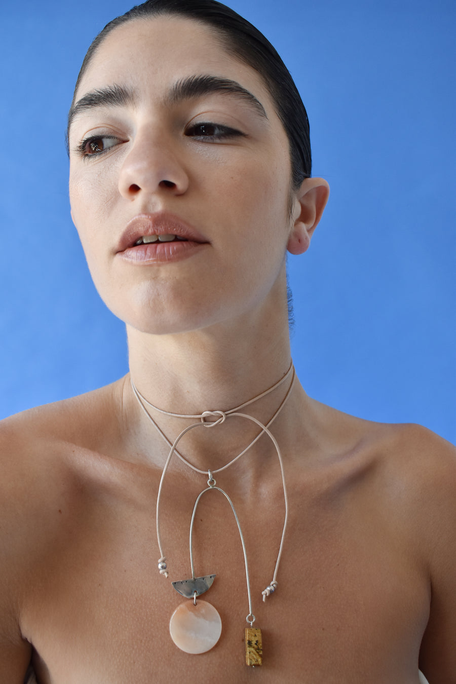 SIlver And Leather Necklace