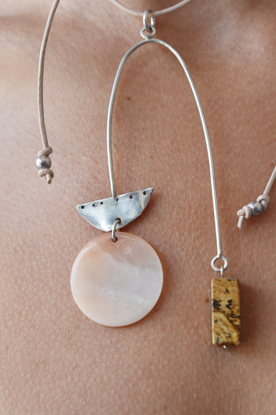 SIlver And Leather Necklace