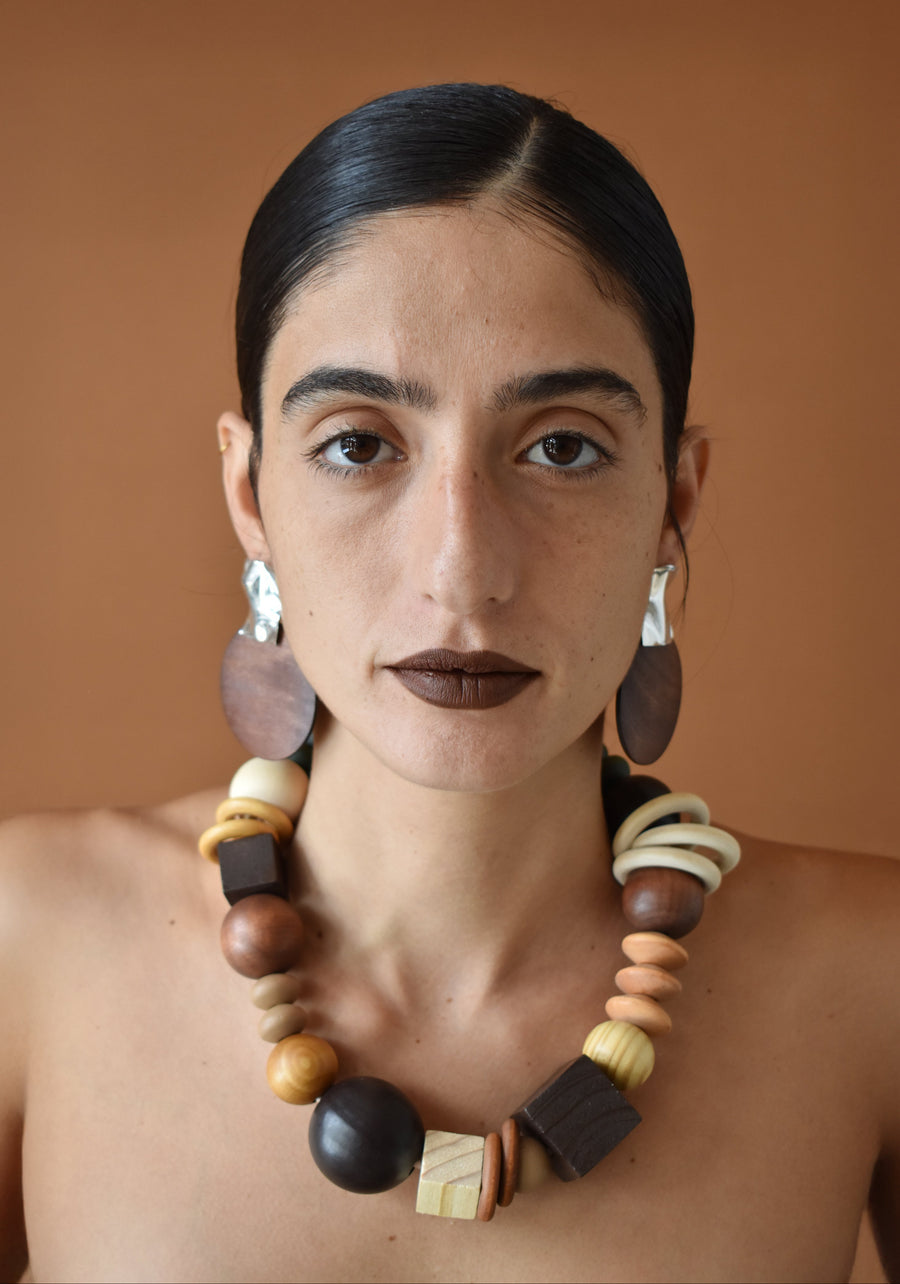 Wood And Leather Necklace