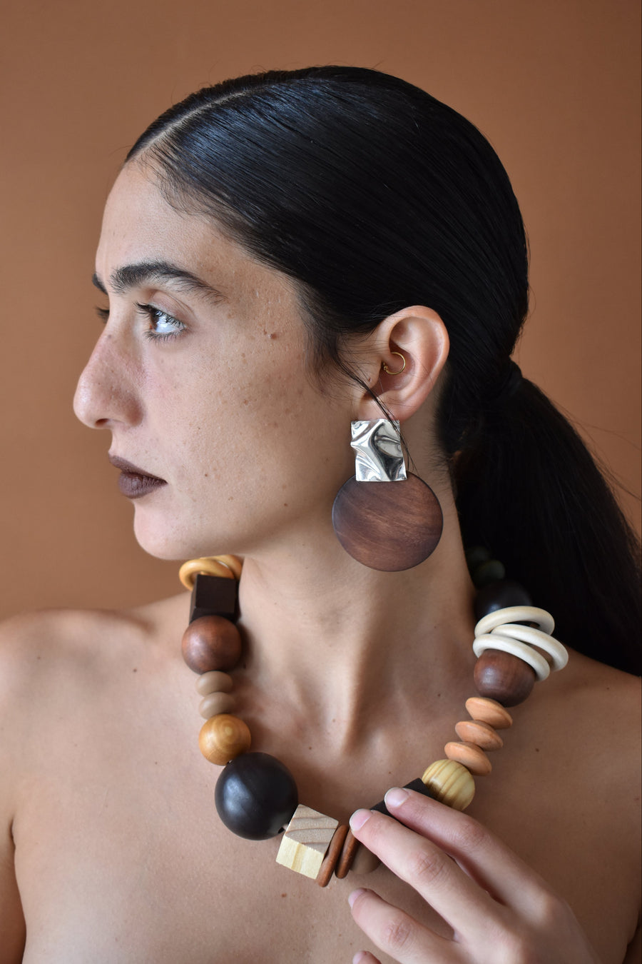 Wood And Leather Necklace